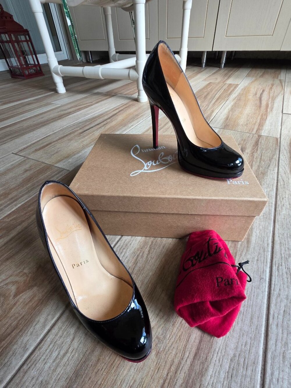 Christian Louboutin New Simple 120 Black Patent Leather Pumps Eur. 34